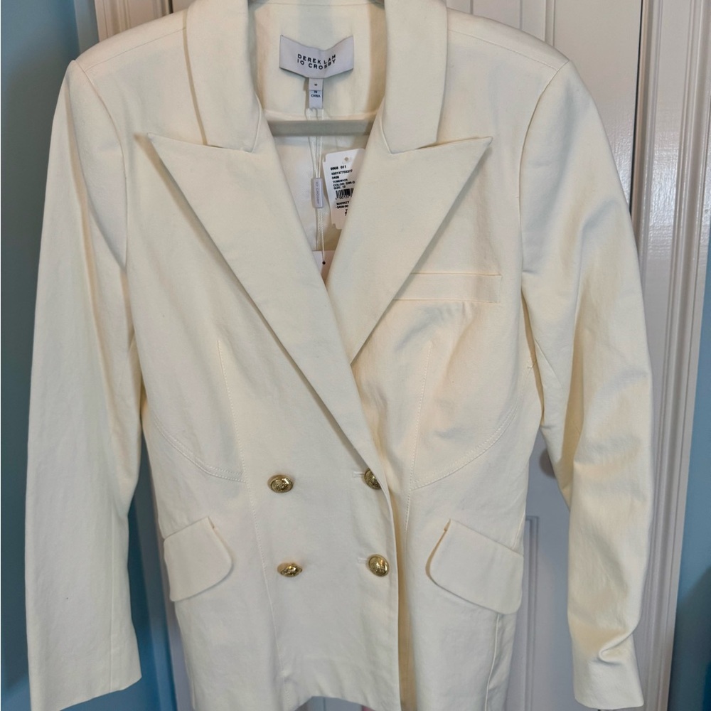 10 Crosby Derek Lam Cream Blazer with Gold Buttons